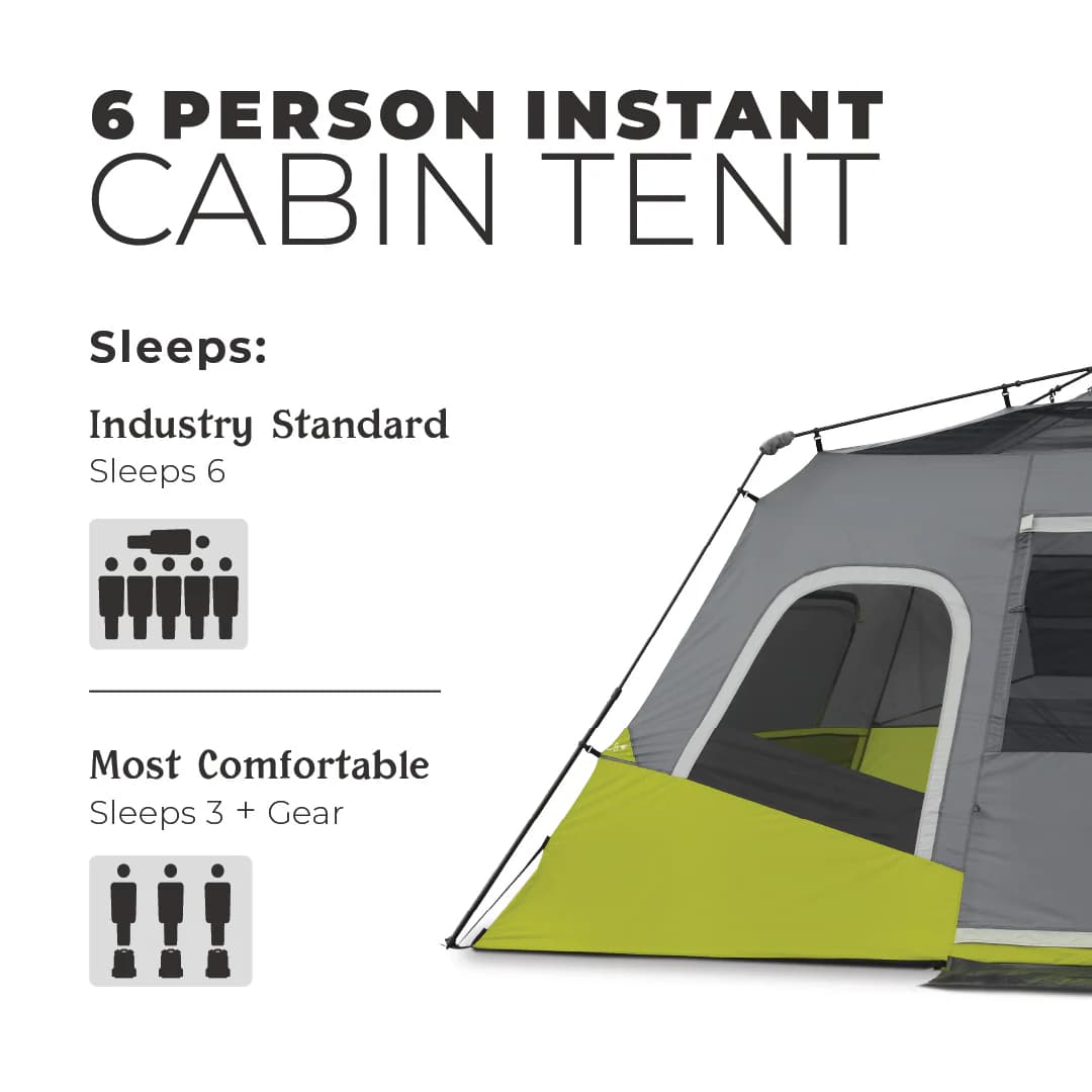 چادر کر اتومات – 6 نفره کمپینگ Core 6 Person Instant Cabin Tent — تصویر ۵