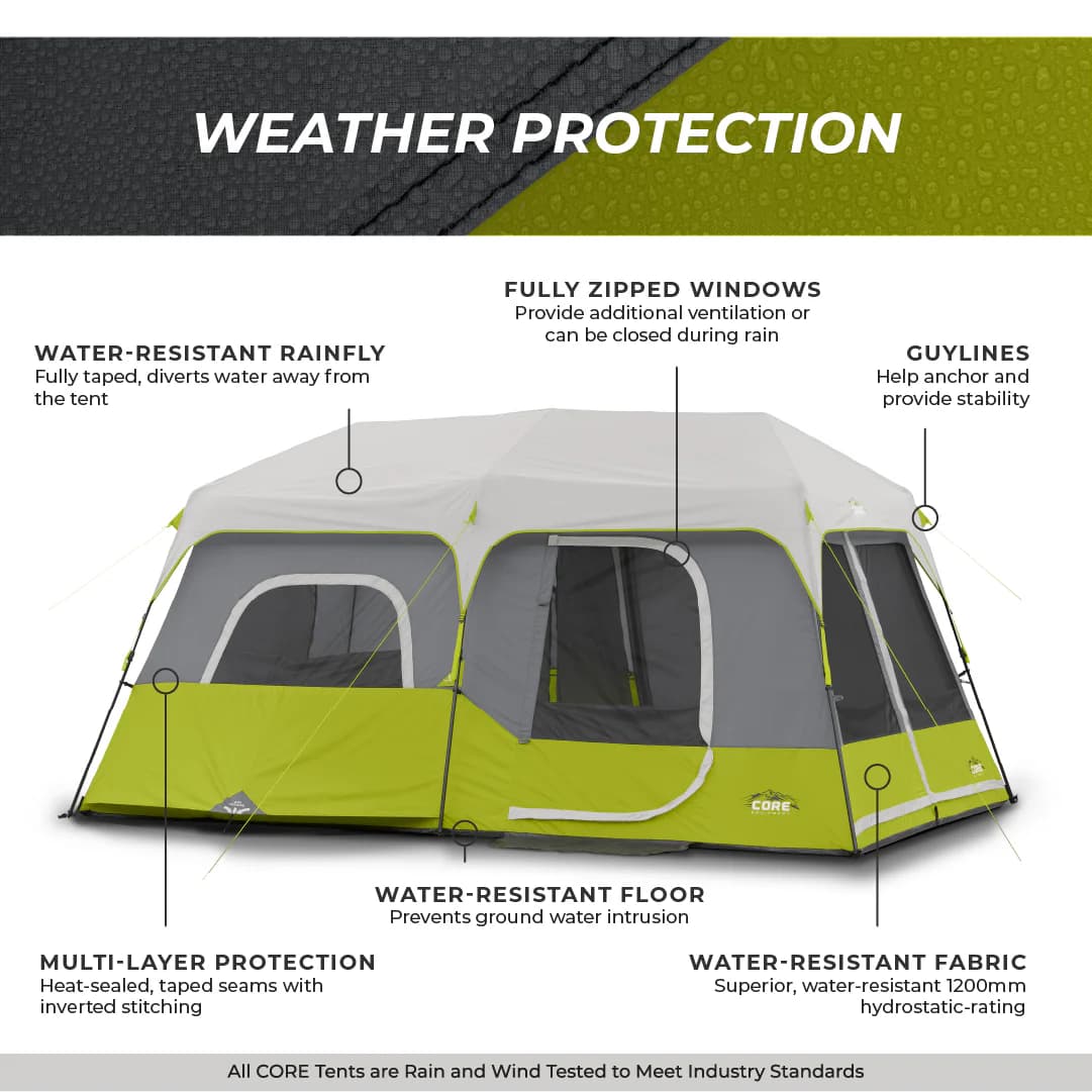 چادر کر اتومات – 9 نفره کمپینگ Core 9 Person Instant Cabin Tent — تصویر ۵