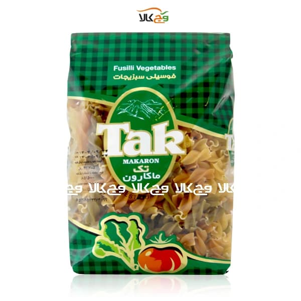 ماکارونی فوسیلی سبزیجات تک ماکارون – 500 گرمی