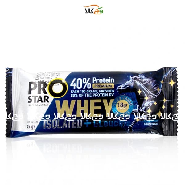 پروتئین بار وی ایزوله در طعم بلوبری پرواستار – 45 گرمی