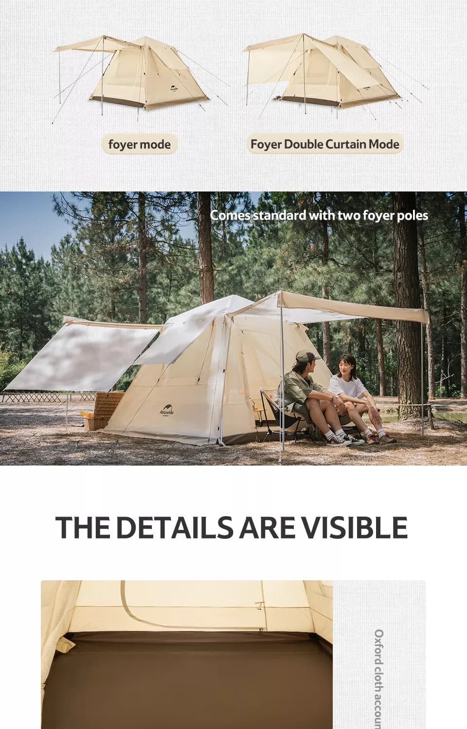 چادر اتومات نیچرهایک انگو – دو پوش چهار فصل – 4 نفره کمپینگ Naturehike Ango 4 Person Pop Up Tent – NH21ZP010 — تصویر ۶