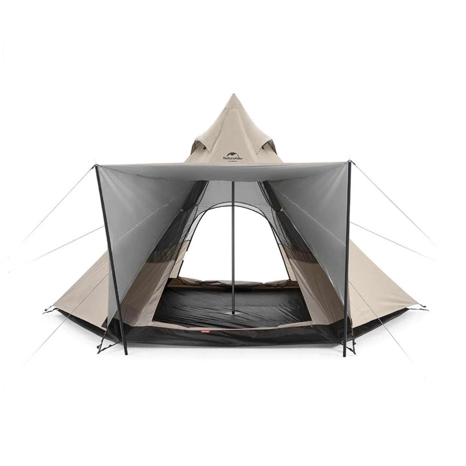 چادر سرخپوستی نیچرهایک – 3 تا 4 نفره – شش ضلعی Naturehike Hexaonal Pyramid Tent Ranch 4 – NH20ZP013 — تصویر ۱۱