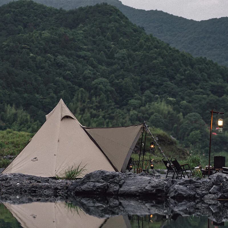 چادر سرخپوستی نیچرهایک – 3 تا 4 نفره – شش ضلعی Naturehike Hexaonal Pyramid Tent Ranch 4 – NH20ZP013 — تصویر ۴