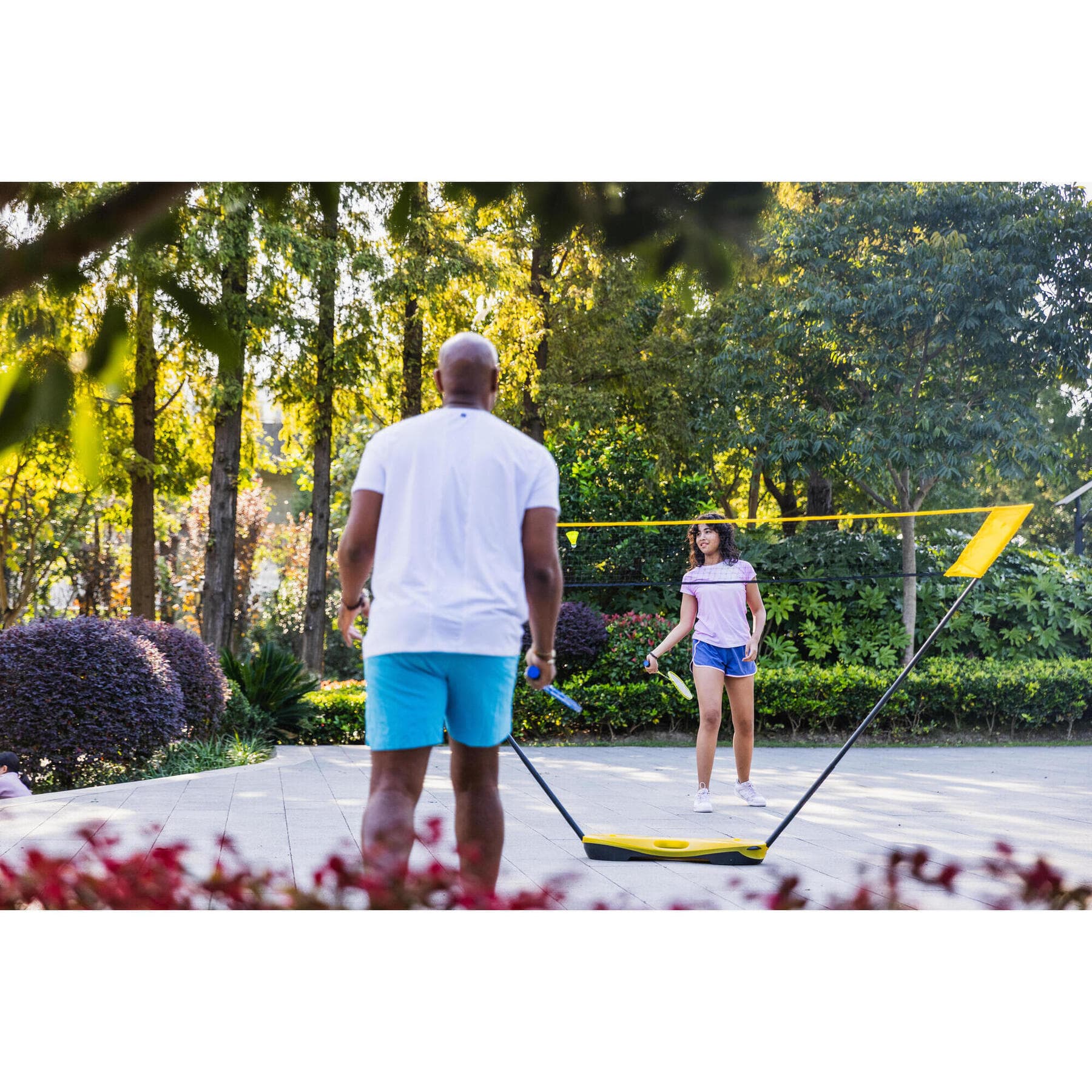 راکت بدمینتون دکتلون – پرفلای Perfly Adult Badminton Racket Set – Yellow/Blue – Fun Br130 — تصویر ۸
