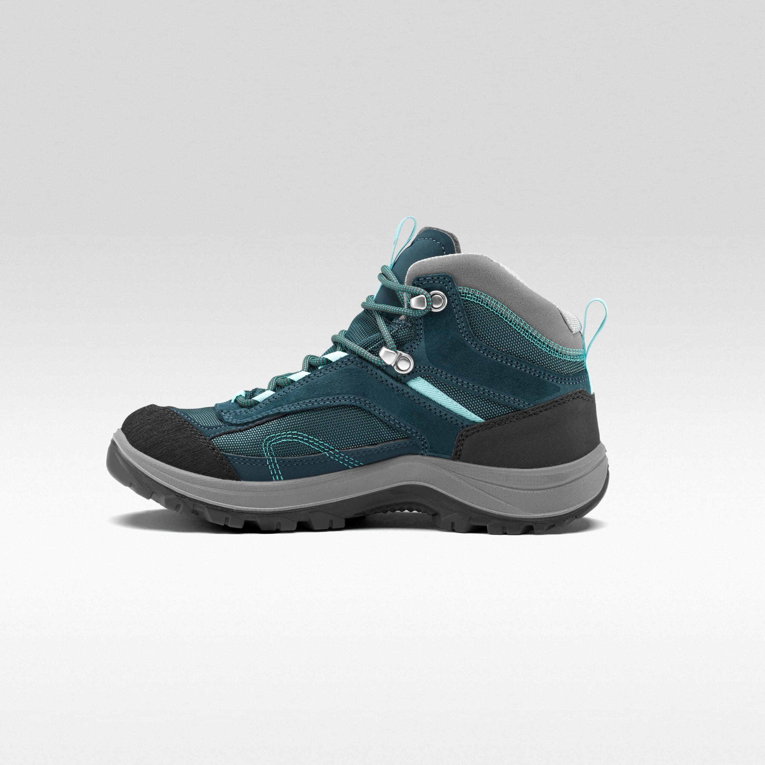 بوت زنانه کچوا – کفش ضدآب کوهنوردی 2025 – دکتلون Quechua Women’s Waterproof Outdoor Boots – Turquoise – MH100 Mid — تصویر ۴