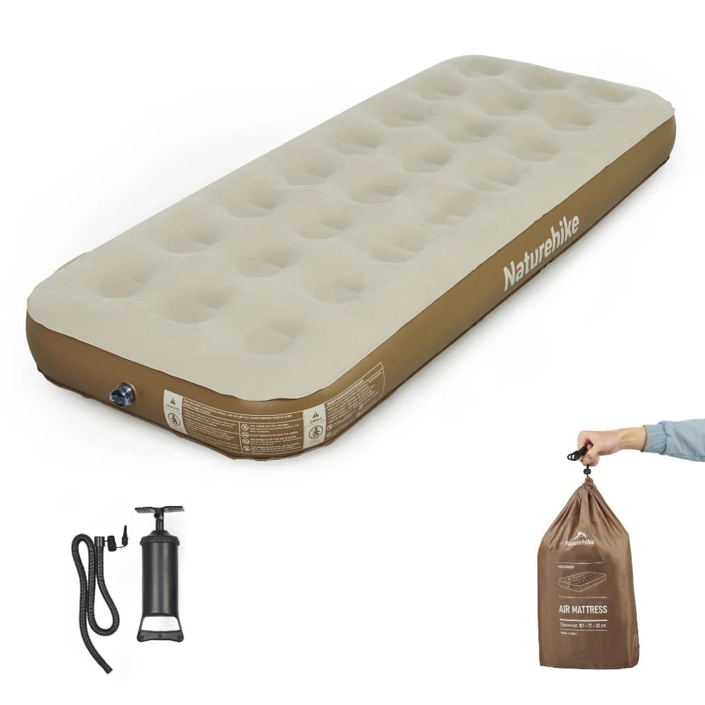 تشک بادی نیچرهایک – تک نفره – ضخامت 20 سانت با پمپ دستی Naturehike C20 Single Inflatable Mattress With Air Pump – CNK2350WS018