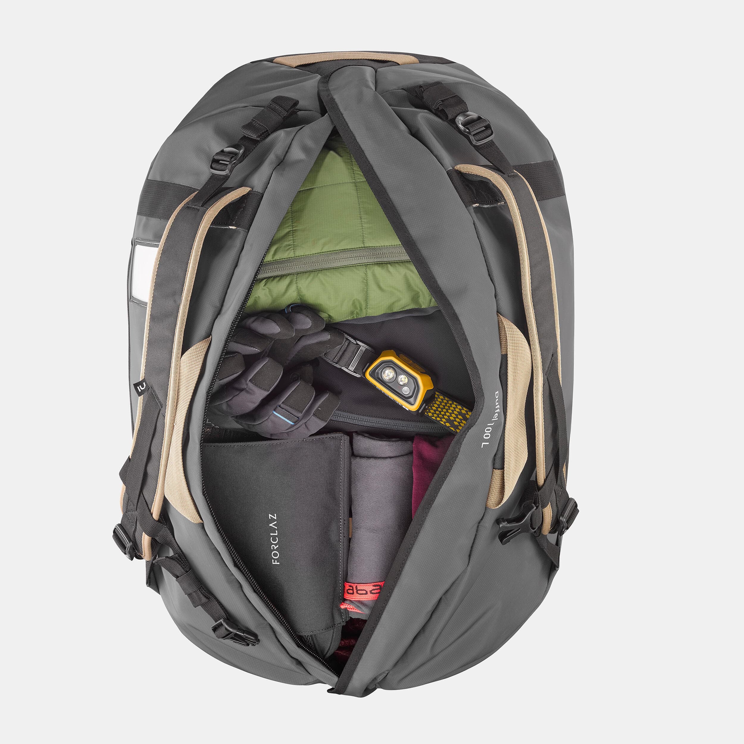 کوله پشتی حمل بار فورکلاز 10۰ لیتری Forclaz Outdoor Trekking Carrying Bag – 100 L – Duffel 100 Basic — تصویر ۱۰