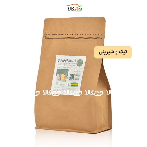 آرد بدون گلوتن کیک و شیرینی بدون شکر نیکو نان – 1 کیلوگرم — تصویر ۲