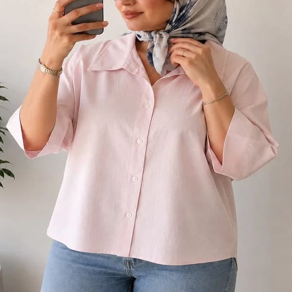 شومیز باکسی نگین دوزی مدل ژاکلین — تصویر ۱۱