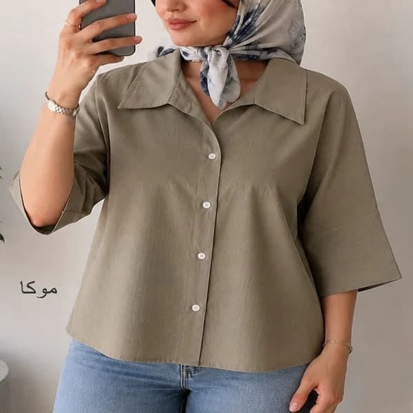 شومیز باکسی نگین دوزی مدل ژاکلین — تصویر ۹
