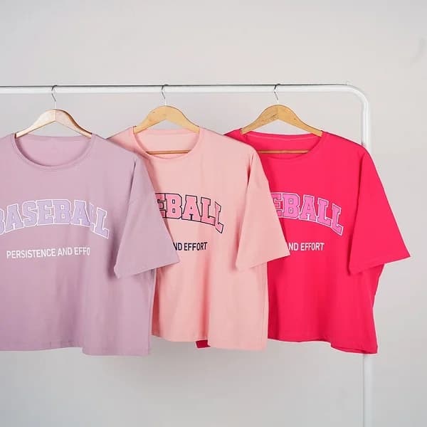 تیشرت باکسی چاپ پفکی مدل BASEBAL — تصویر ۳