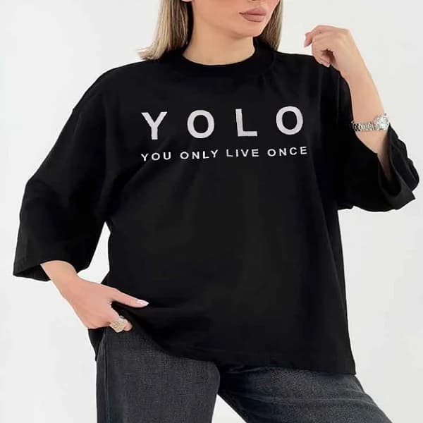 تیشرت باکسی مدل YOLO