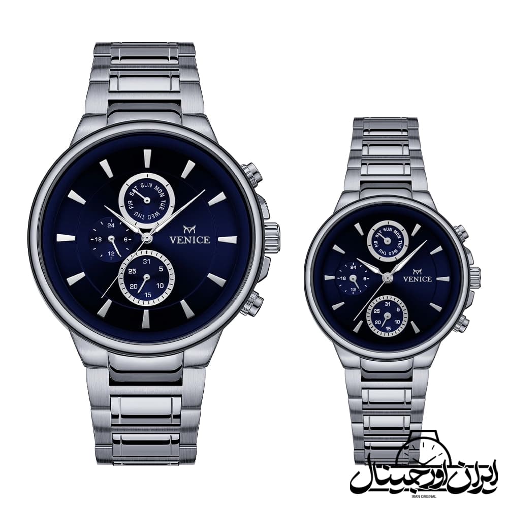 ساعت فول دیت ونیز ست Venice Full Date Couple Watch 80154-1