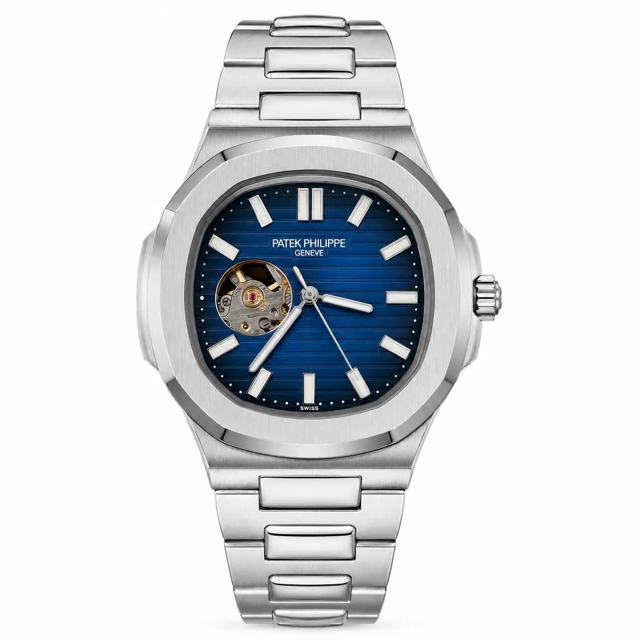 ساعت PATEK PHILIPPE GENEV صفحه آبی با طراحی Open Heart — تصویر ۴