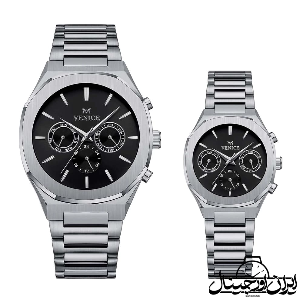 ساعت ست سه موتوره ونیز فول دیت Venice Couple Watch 80153-7