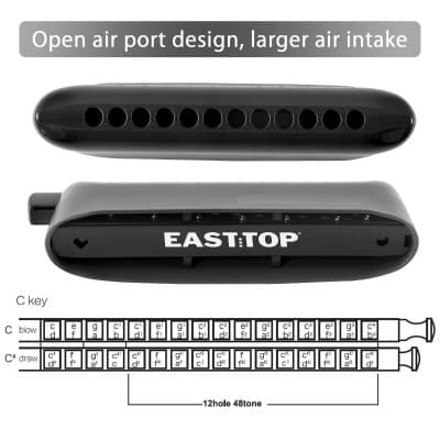 ساز دهنی کروماتیک ایستاپ مشکی مدل Easttop ET12 Black — تصویر ۶