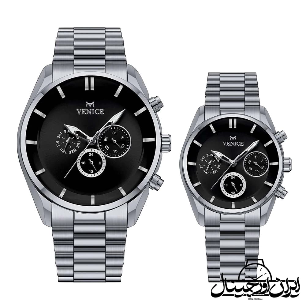 ساعت مچی فول دیت ونیز ست Venice Full Date Couple Watch 80149-7 — تصویر ۲