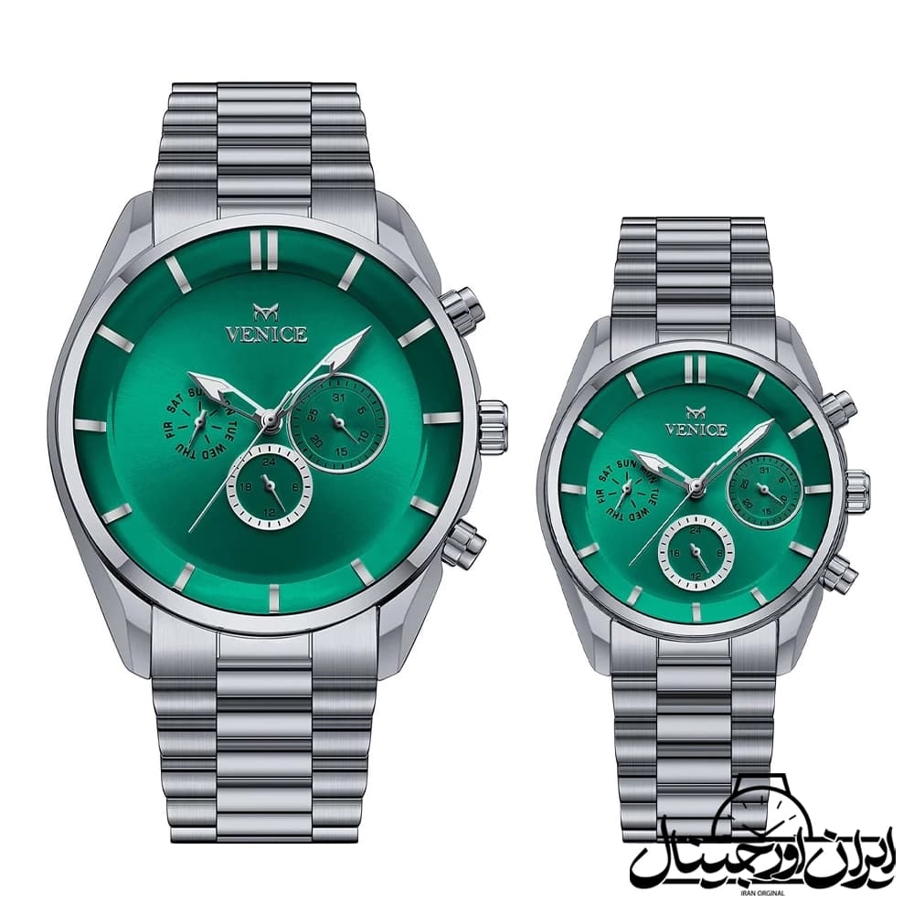 ساعت ست ونیز فول دیت Venice Full Date Couple Watch 80149-5
