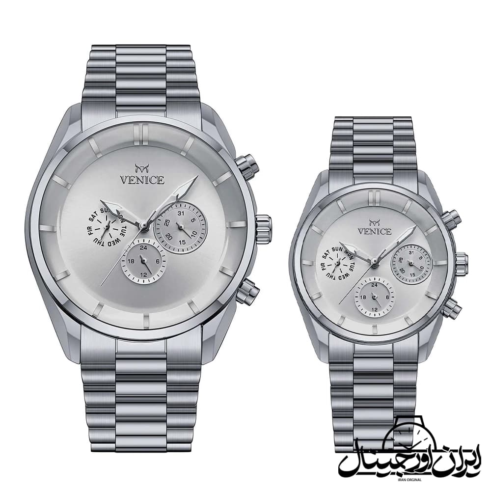 ساعت ست ونیز فول دیت Venice Full Date Couple Watch 80149-3 — تصویر ۲