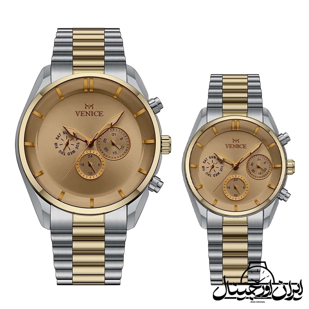 ساعت مچی ست ونیز Venice Full Date Couple Watch 80149-2