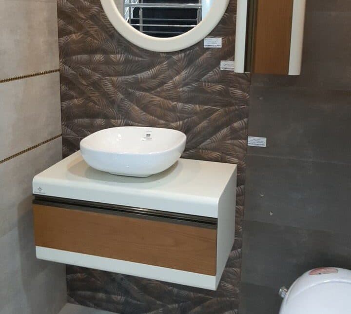 روشویی کابینتی بومرنگ مدل توسکا 75 صفحه دار دیواری (لومینوس مربعی) — تصویر ۴