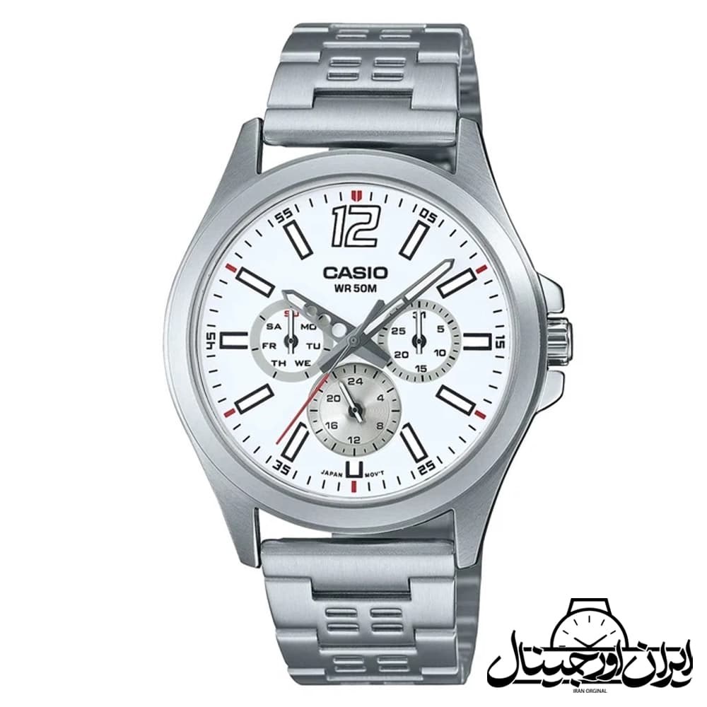 ساعت فول دیت کاسیو مردانه مدل MTP-E350D-7BVDF
