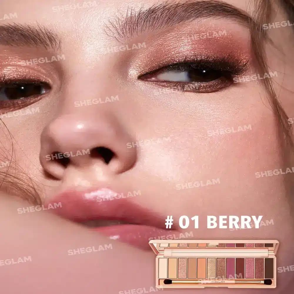 پالت سایه چشم 12 رنگ مدل Berry (بری) | پیگمنت تخصصی و ترکیب رنگ کامل — تصویر ۶