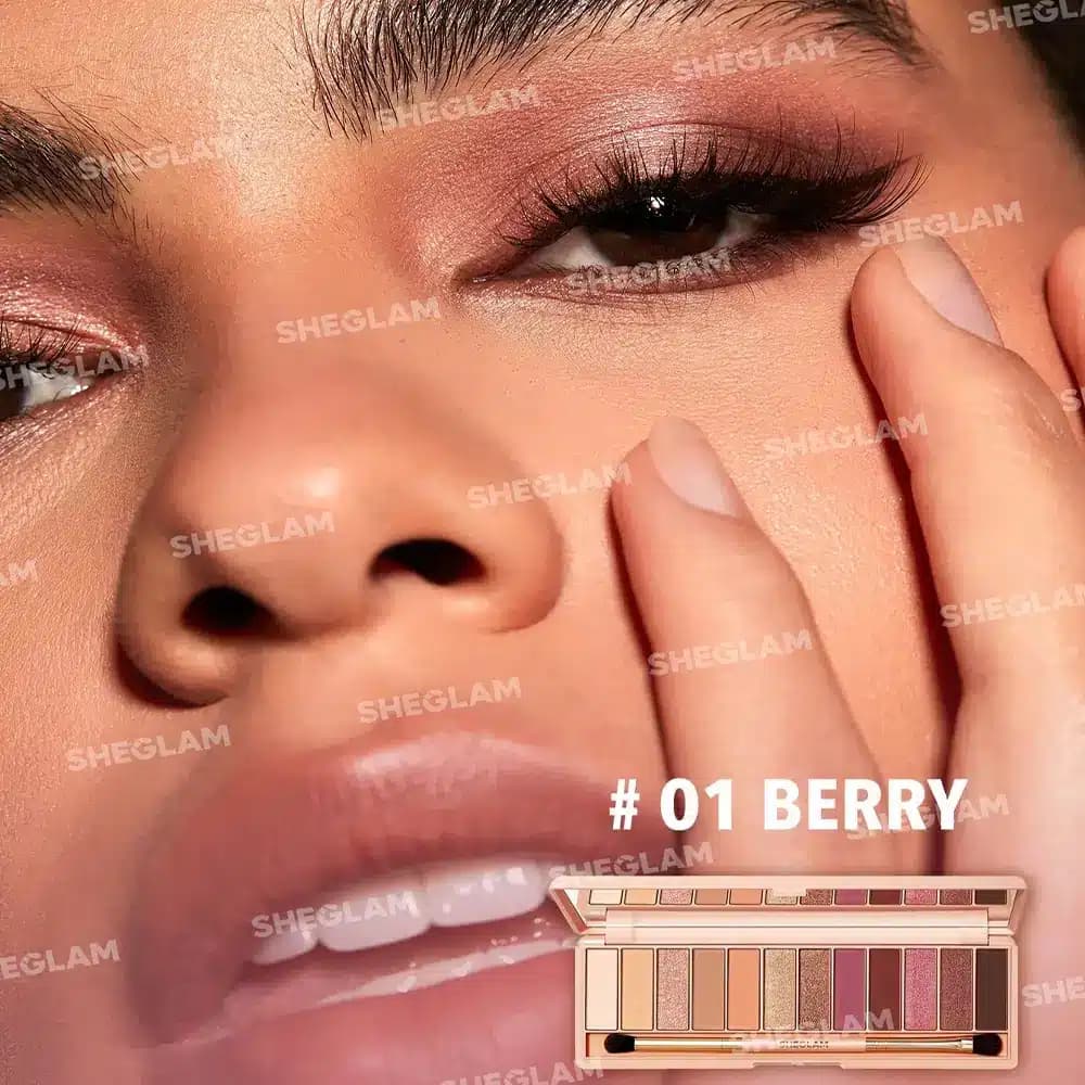 پالت سایه چشم 12 رنگ مدل Berry (بری) | پیگمنت تخصصی و ترکیب رنگ کامل — تصویر ۸