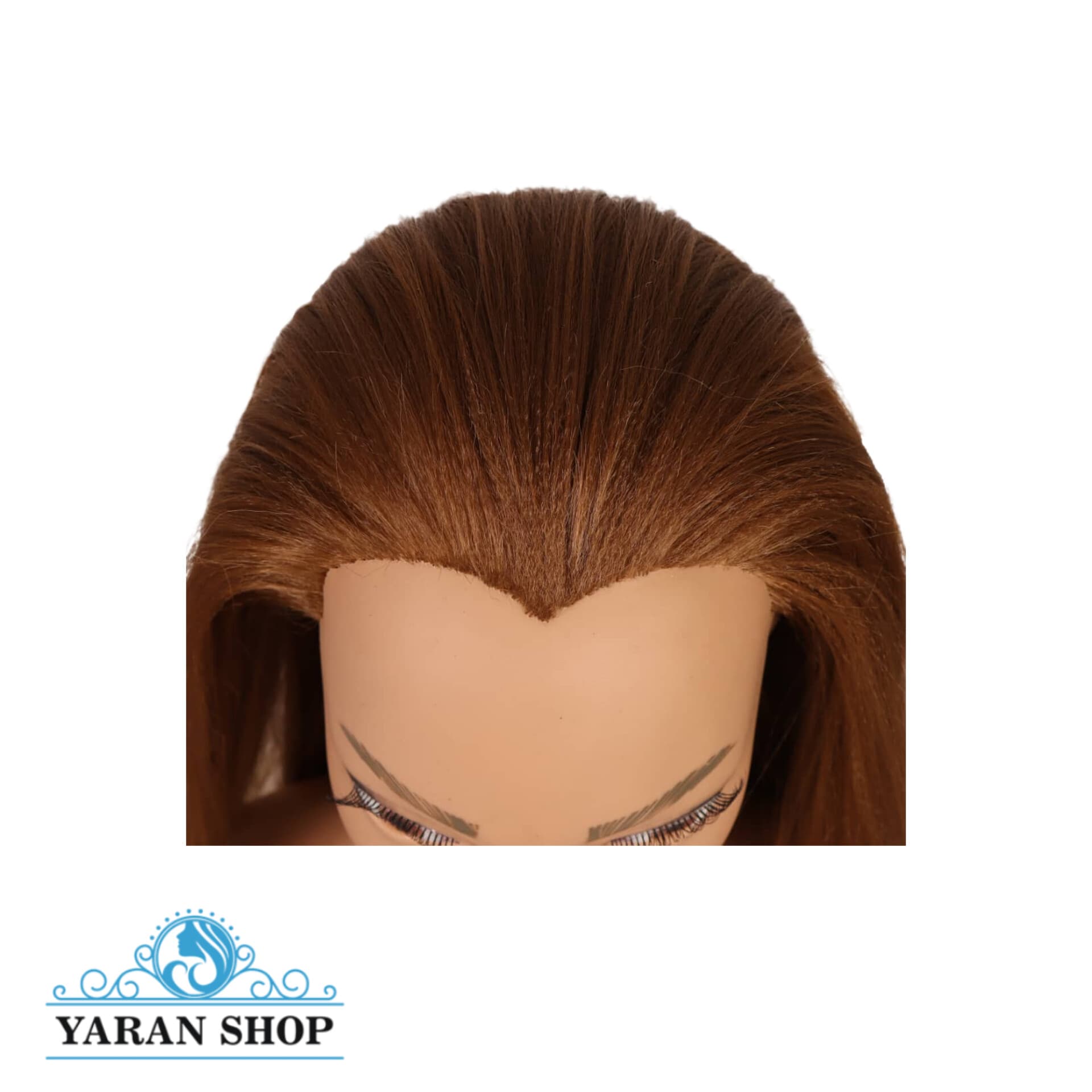 سر مانکن شینیون نیم تنه رنگ قهوه ای به همراه پایه رومیزی — تصویر ۵
