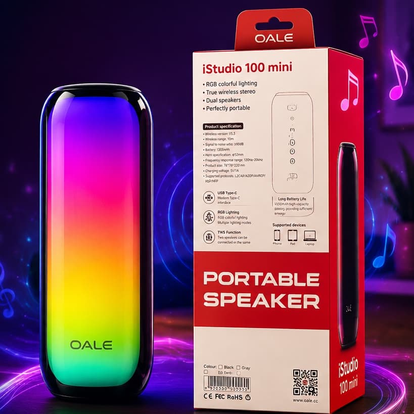 اسپیکر بلوتوثی RGB مدل OALE iStudio 100 Mini - گجتهای هوشمند