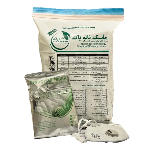 ماسک تنفسی نانوپاک مدل FFP3 سوپاپ دار کربن اکتیو — تصویر ۴