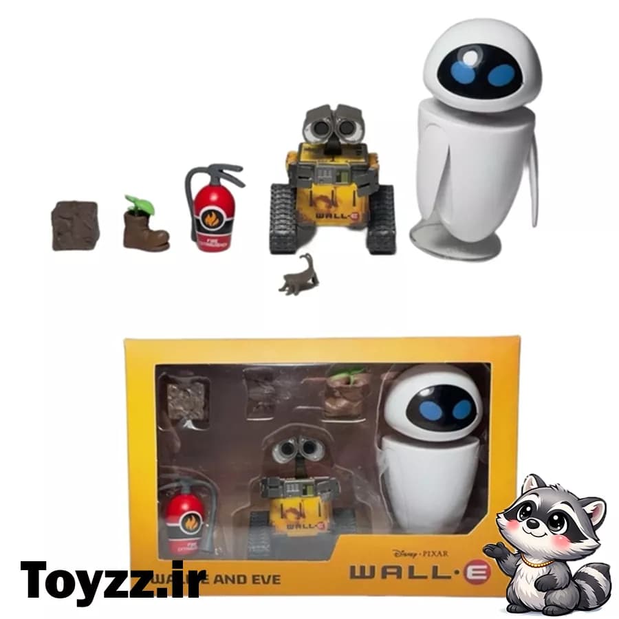 اکشن فیگور والی و ایو WALL-E AND EVE برند think way مجموعه 6 عددی — تصویر ۲
