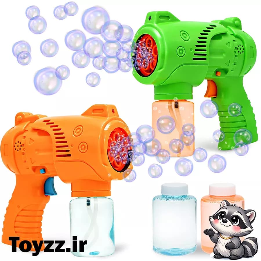 تفنگ حباب ساز موزیکال و چراغدار مدل BUBBLE GUN — تصویر ۶
