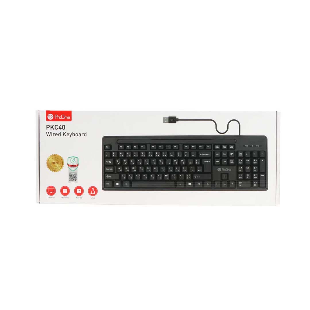 کیبورد باسیم ProOne مدل PKC40 – مشکی (گارانتی) — تصویر ۳