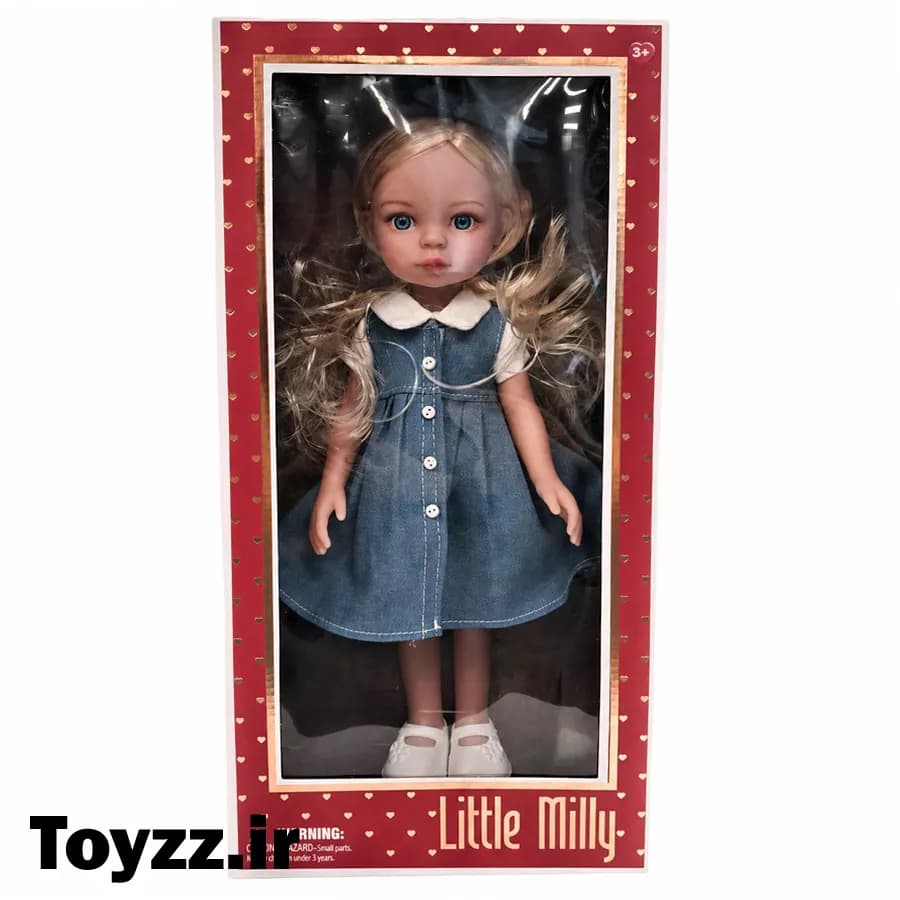 عروسک دختر little milly ارتفاع 35 سانتی متری کد 04
