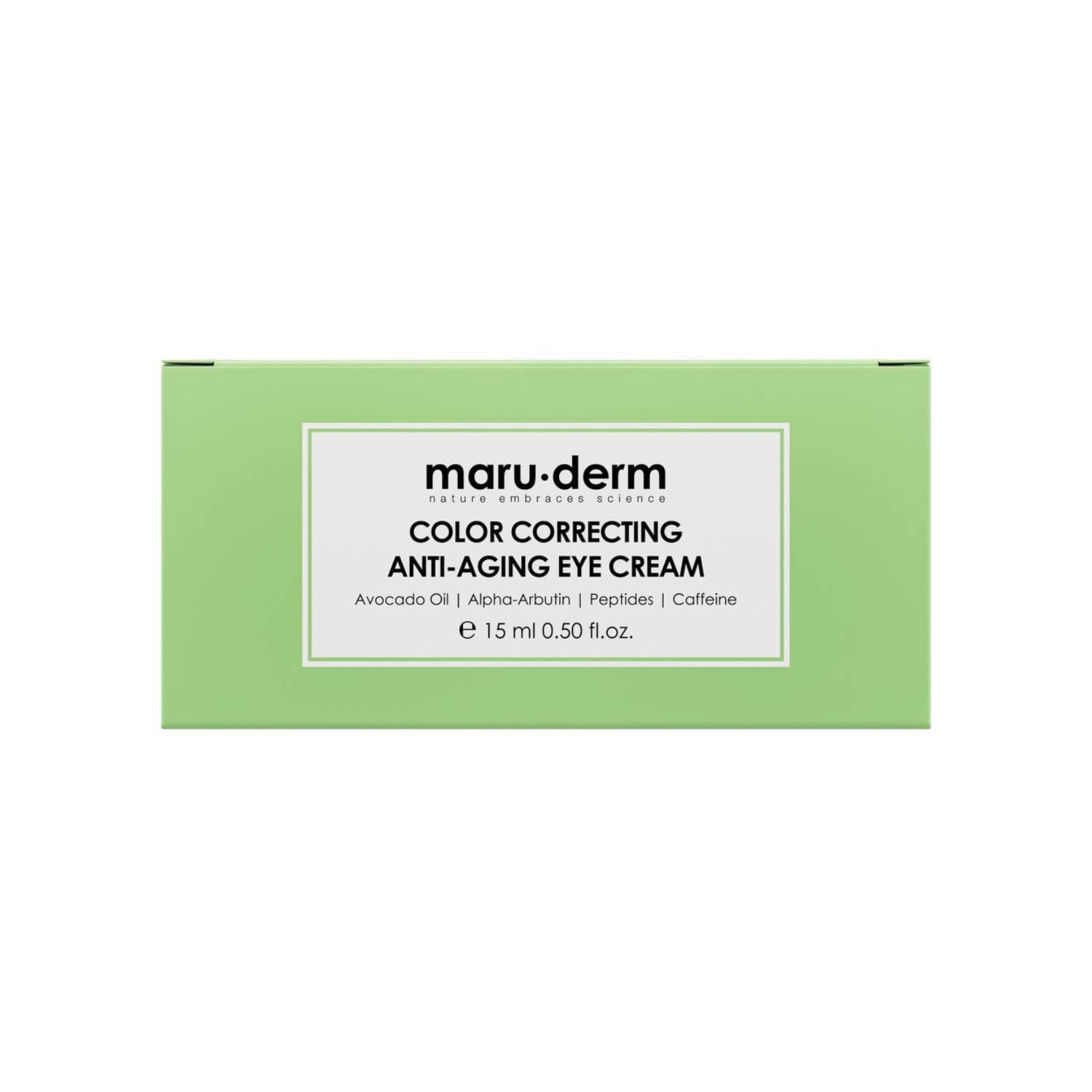 کرم ضد چروک دور چشم مارودرمmaruderm مدل Color Correcting Anti Aging Eye Cream پوکه سبز حجم 15 میل — تصویر ۶