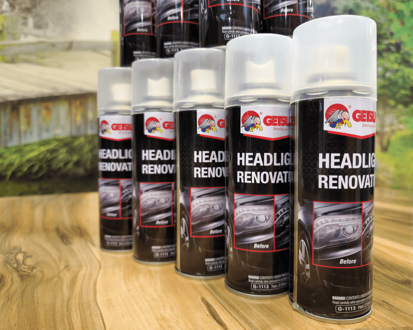 اسپری شفاف ساز طلق چراغ اتومبیل Getsun Headlight Renovation — تصویر ۶