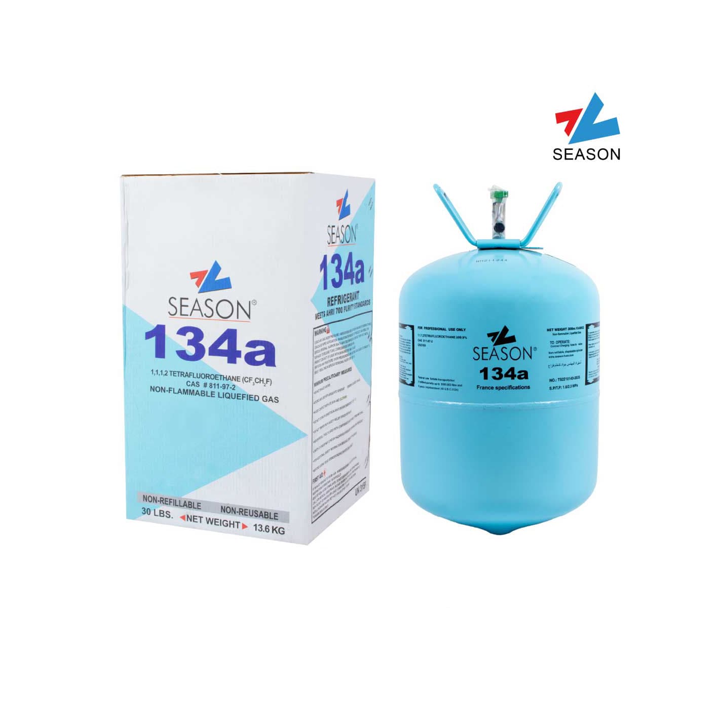 کپسول 13.6 کیلوگرمی گاز R134a برند سیزن SEASON