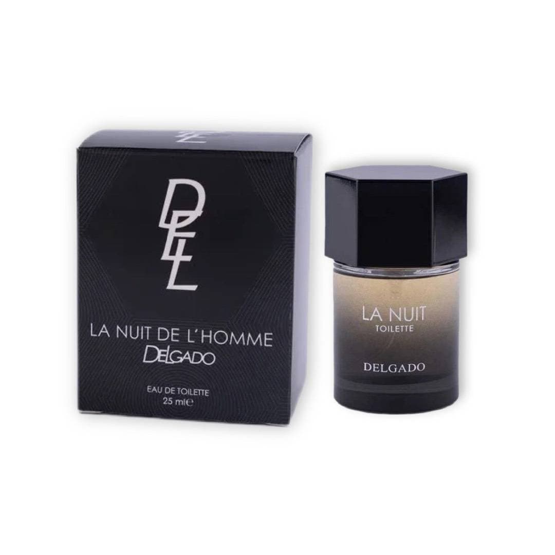 ادوتویلت مینیاتوری مردانه لانویت د لهم دلگادو DELGADO مدل La Nuit De L Homme Toilette حجم 25 میل