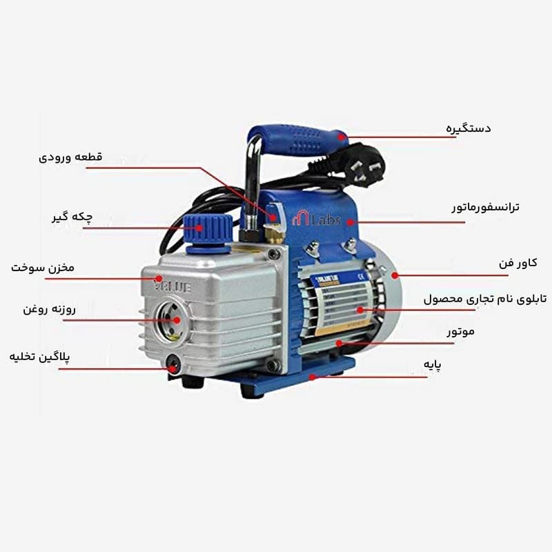 پمپ وکیوم تک مرحله ای ولیو مدل VE125N توان 1/4 اسب بخار — تصویر ۶