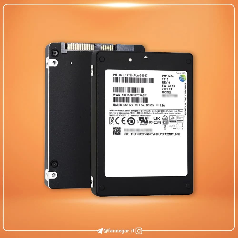 SAMSUNG PM1643A MZILT7T6HALA-00007 Solid state drive 7.68TB Internal 2.5″ SAS 12Gb/s — تصویر ۴