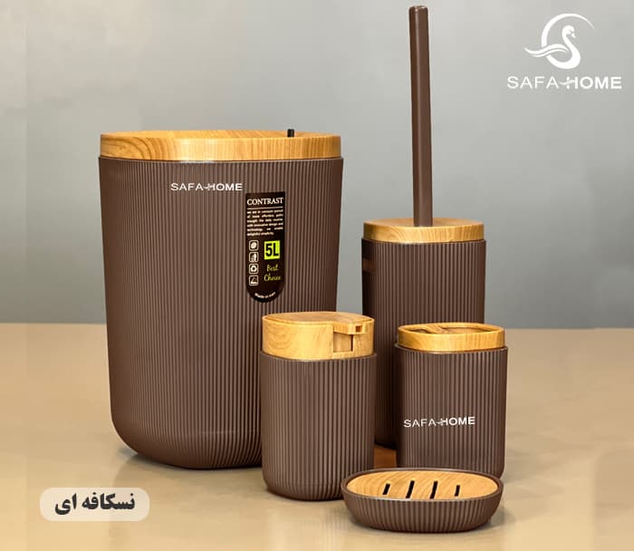 ست سرویس‌بهداشتی 5 پارچه طرح چوب مدل راه‌راه — تصویر ۱۱