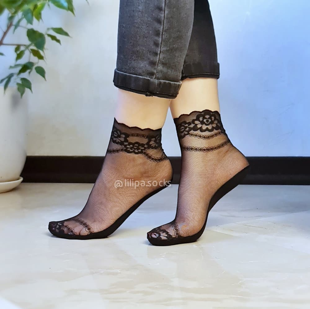 جوراب گیپوری مجلسی زنجیری مچی زنانه — تصویر ۸