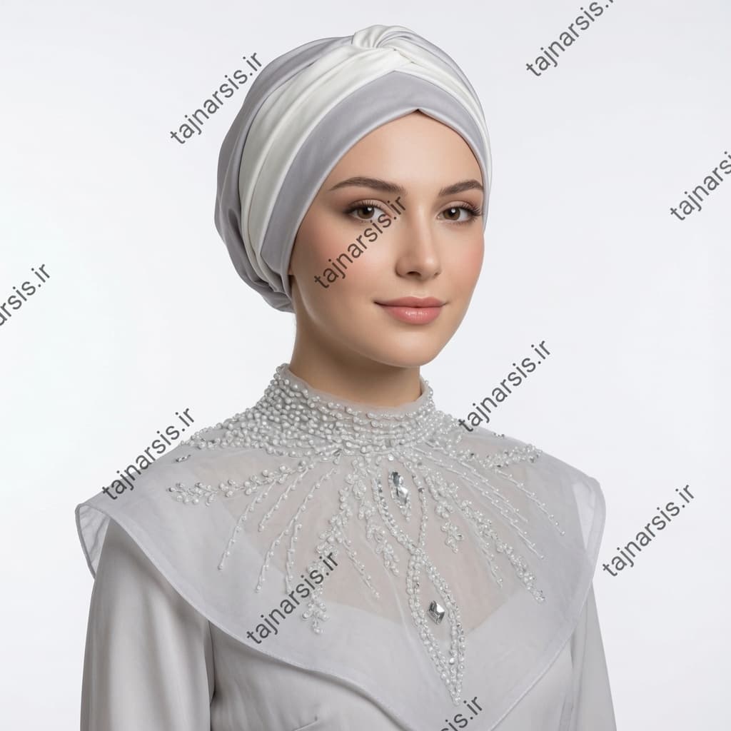 یقه حجاب تور مدل نازگل — تصویر ۳