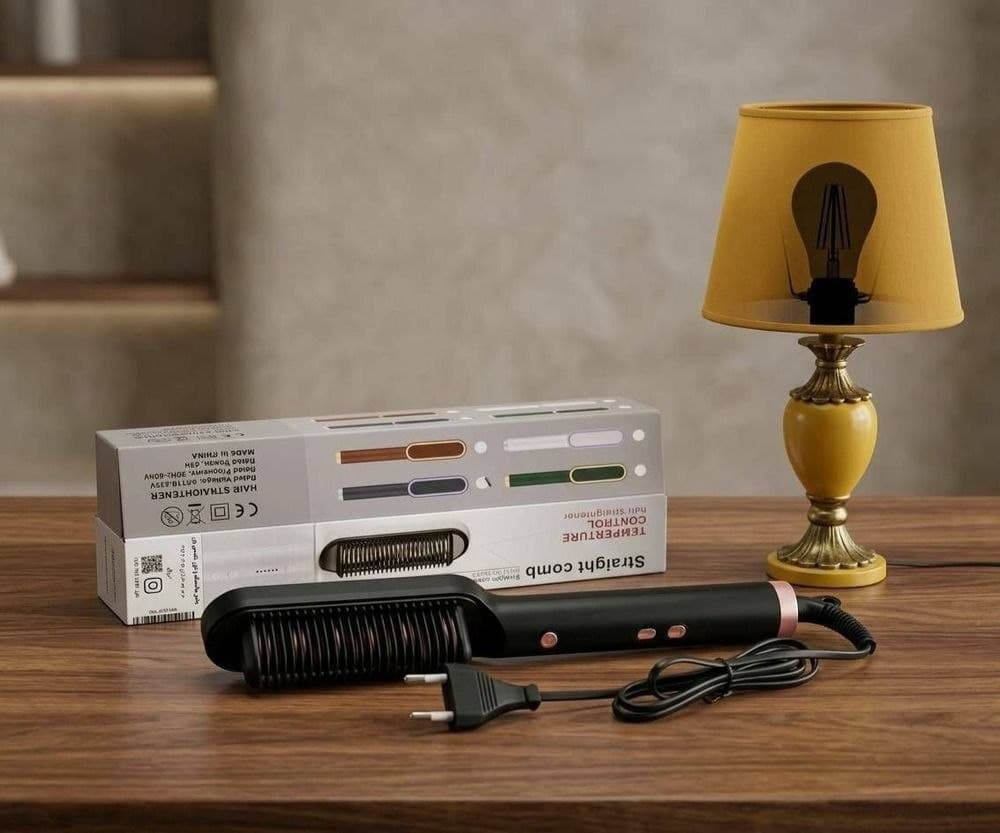برس حرارتی صاف کننده مو Straight Comb | برس اتو مو با تنظیم دما برای صاف و براق کردن مو — تصویر ۵