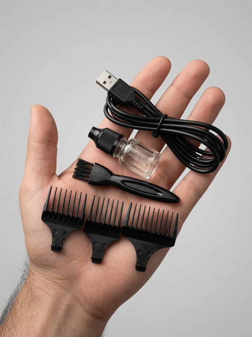 ماشین اصلاح سر و صورت FUDIGI مدل FD-906 | خط زن حرفه‌ای با باتری لیتیومی، حالت توربو و نمایشگر LED — تصویر ۴