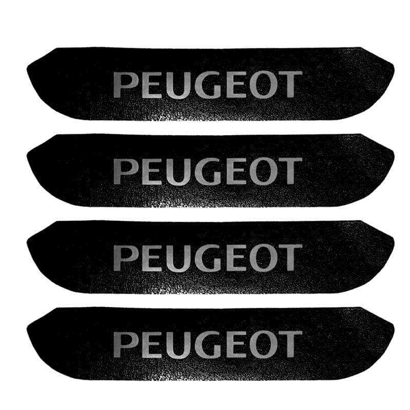 برچسب محافظ زیر دستگیره پژو پارس و 405 نوشته PEUGEOT – چرم مشکی کروم – بسته 4 عددی — تصویر ۶