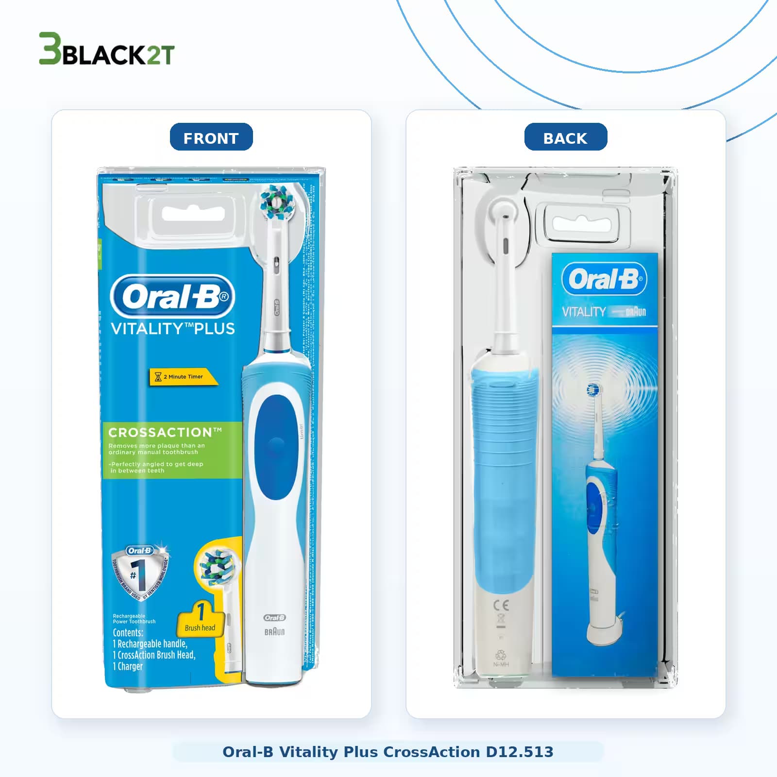 مسواک برقی اورال بی Vitality Plus CrossAction D12.513 — تصویر ۲