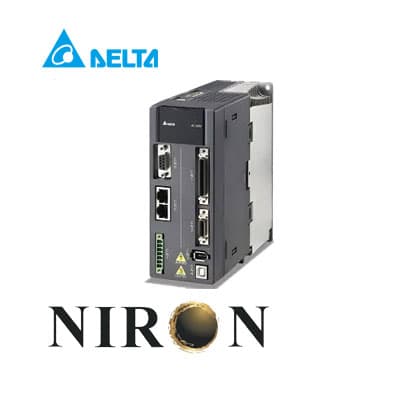 سروو موتور ترمزدار دلتا 0.1KW سرعت 3000RPM مدل ECMA‑C20401SS با درایو ASD-A2-0121-M و کابل ها — تصویر ۶