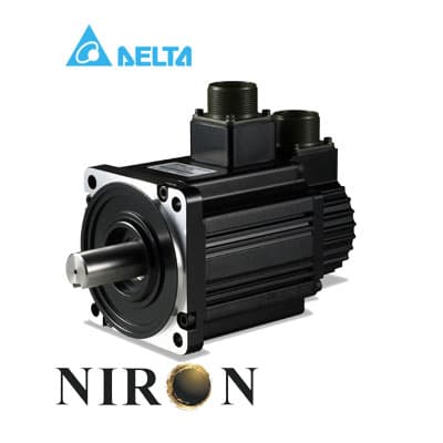 سروو موتور ترمزدار دلتا 0.1KW سرعت 3000RPM مدل ECMA‑C20401SS با درایو ASD-A2-0121-M و کابل ها — تصویر ۴